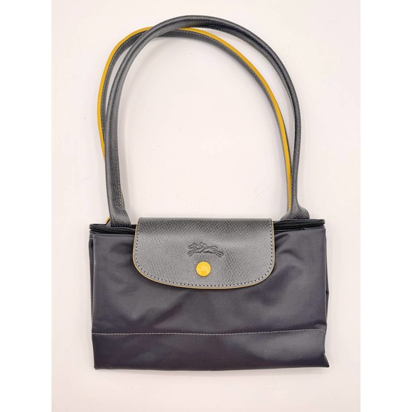 Longchamp Handbags - 🔥Sold 🔥 Le Pliage L (Grey and Yellow) Nylon Shoulder bag (NWOT)